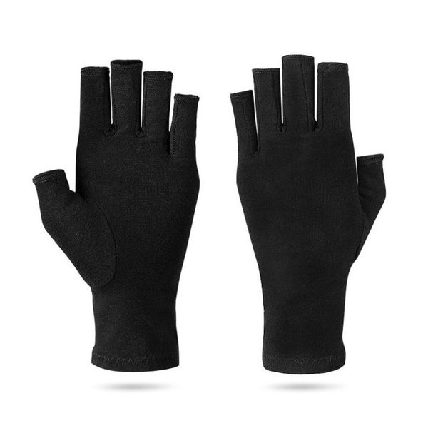 

arthritis gloves sports support and warmth cotton fabric finger protecti pain wrist rest sport safety glove comfortable cycling, Black