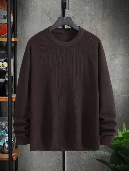 

men solid ribbed knit sweater x5a0#, White;black