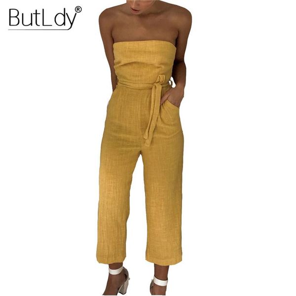 

women's jumpsuits & rompers off shoulder long jumpsuit women backless strapless beach summer 2021 casual party romper loose bodysuit ov, Black;white