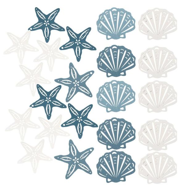 

other home decor 48pcs wood carved ornaments scallop and sea star shaped decoration small gift