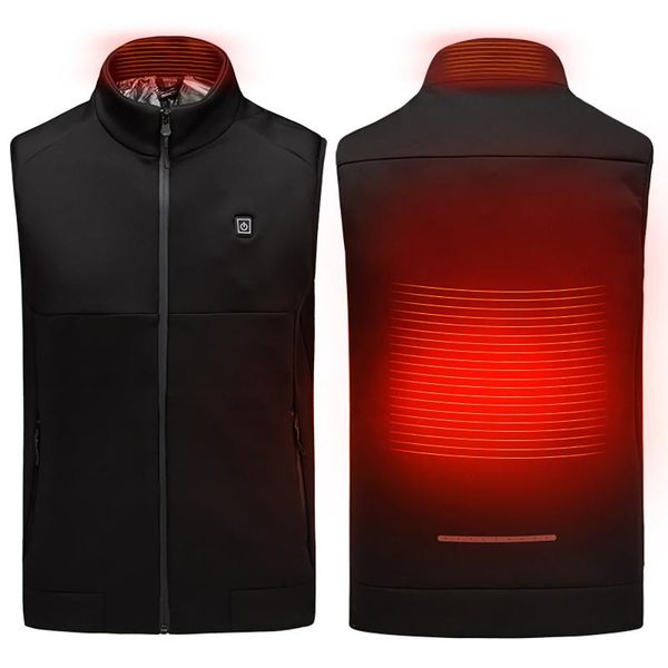 

women's vests brand heated jacket fashion men women coat intelligent usb electric heating thermal warm clothes winter vest plussize, Black;white
