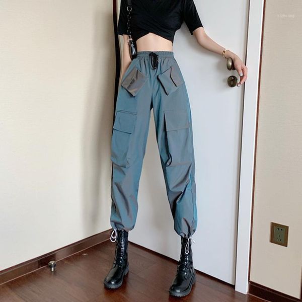 

women's pants & capris 2021 color gradient hip-hop casual cargo loose women fashion street leggings, Black;white