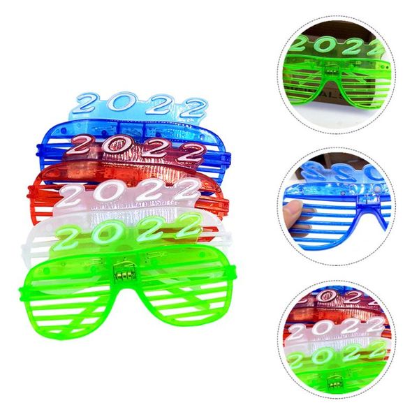

party decoration 4pcs 2022 year props flashing glasses accessories (random color)
