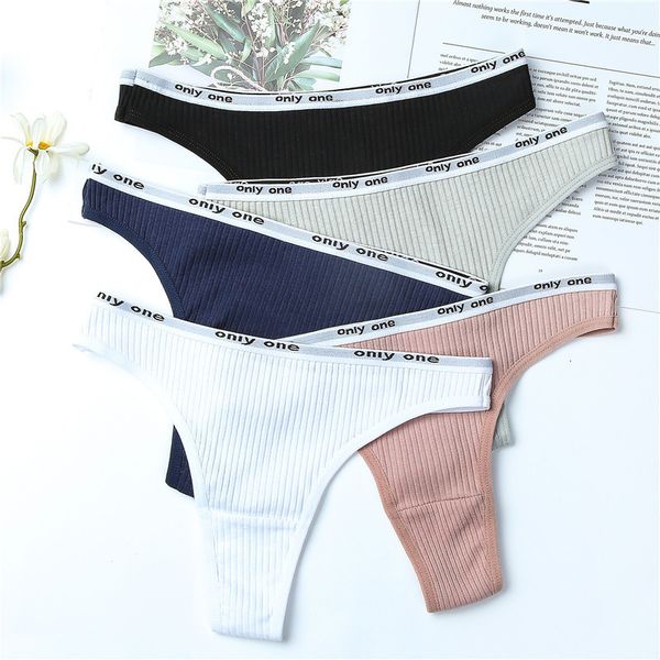 

3pcs/lot women's cotton g-string thong panties string underwear women briefs lingerie pants intimate ladies letter low-rise, Black;pink