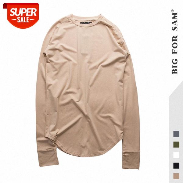 

men's national solid color cotton round hem long sleeve t-shirt #lr8t, White;black