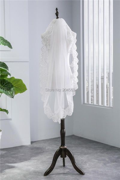 

bridal veils 2021 white or ivory lace edge wedding tulle veil for bride with comb, Black