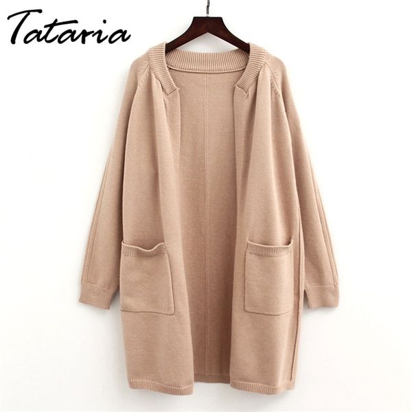 

warm cardigan female knitting long knitwear cardigans womens sweaters sleeve autumn winter womans knitted jeacket coats 210514, White