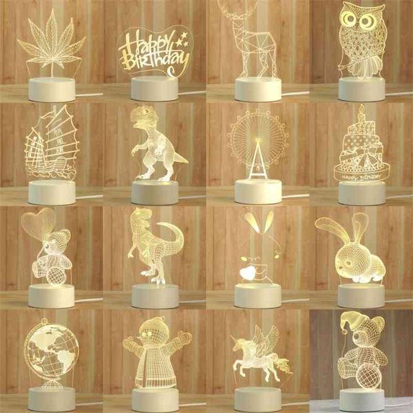 

star saturn acrylic 3d creative night sunset desk lamp gift