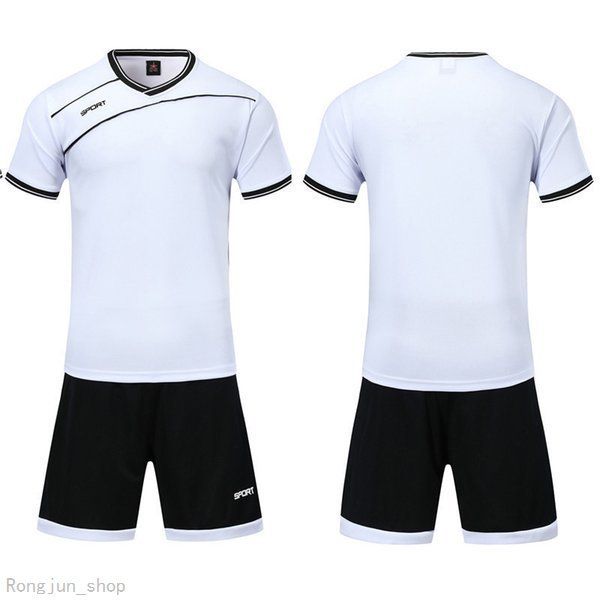 

2021 men kids youth soccer jerseys breathable sets smooth white football sweat absorbing and children is train sui, Black