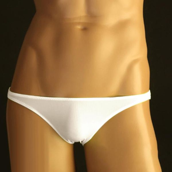 

underpants men's bikini thong briefs underwear micro elastic pouch low-rise breathable seamless, Black;white