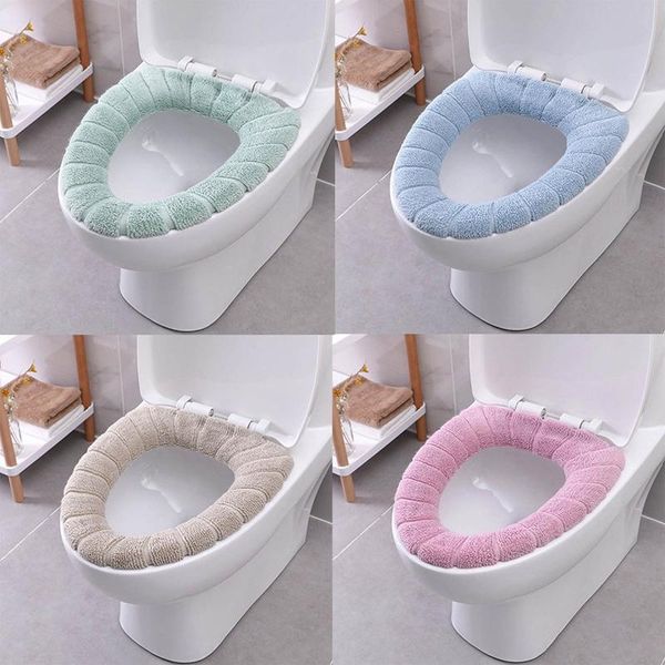 

bathroom toilet seat filling washable soft warmer mat cover pad cushion suitable winter 30cm bath mats