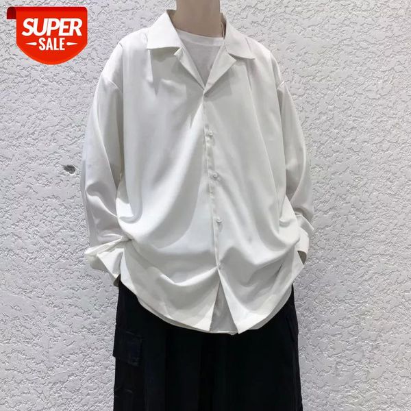 

2020 men's casual long sleeve hawaiian shirt loose fashion shirts camisa masculina social streetwear white -2xl #rz9p, White;black