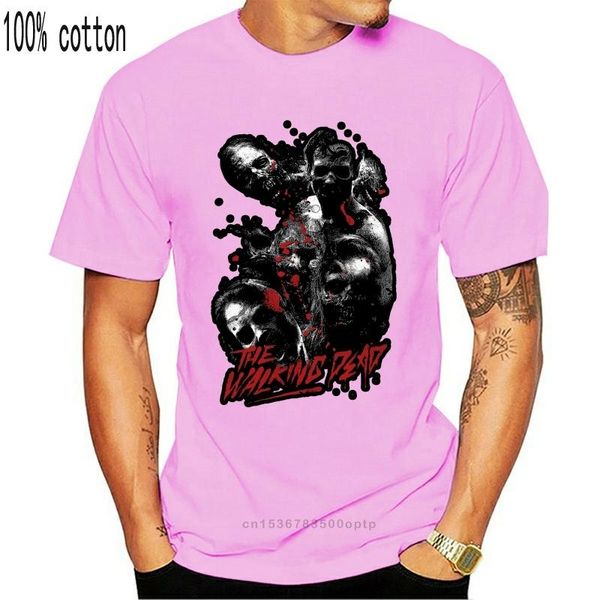 

men's t-shirts 2021 100% cotton fashion walking movie dead zombie blood mashup parody mens t shirt tees tee, White;black