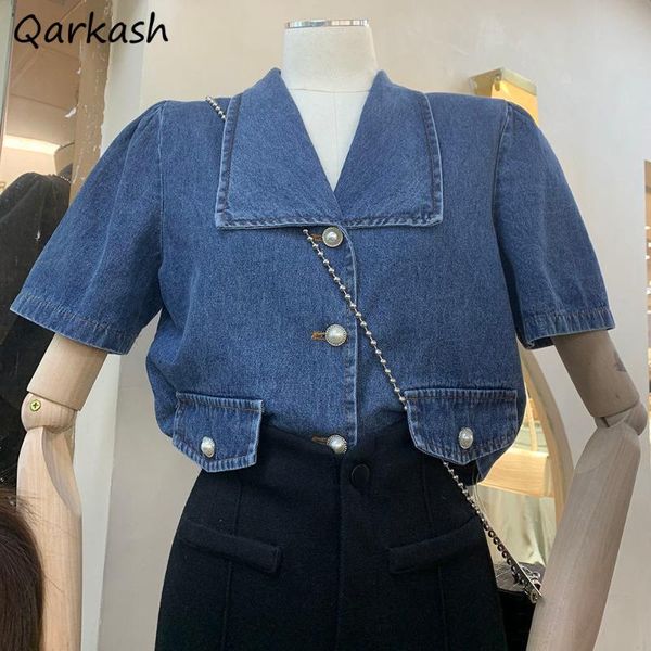 

women's jackets basic women denim chic vintage single breasted casual solid summer female crops all-match korean harajuku slim clothing, Black;brown