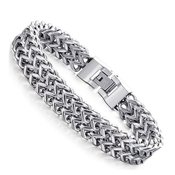 

bracelet men chain on hand stainless steel gifts for male accessories charm bracelets bangles hip hop punk jewelry 2021 link,, Black