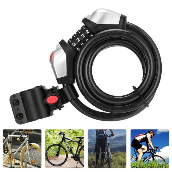 

bike locks 1set lock portable coded 4-digit password with light