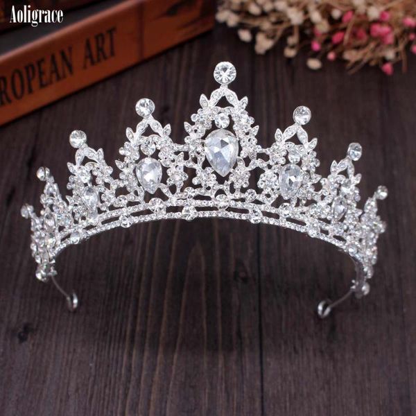 

hair clips & barrettes european crystal wedding crowns birthday tiaras for women sweet 16 prom party fine headpieces bridal headwear accesso, Golden;silver