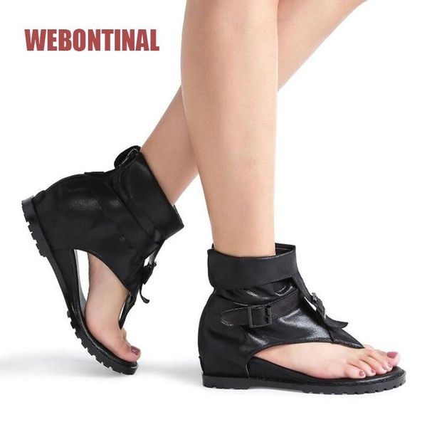 

sandals webontinal 2021 summer roman shoes women wedge sandles fashion rome female sandalias ladies gladiator comfortable, Black