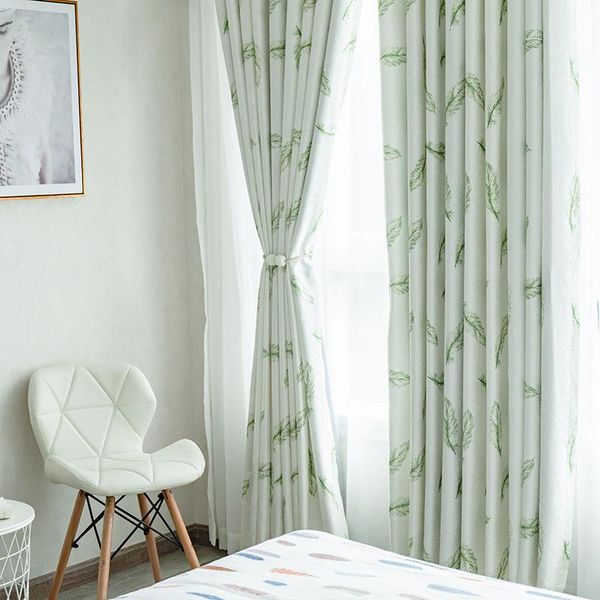 

curtains for living room feather-modern simple cationic jacquard curtain fabric printed feather shade cloth & drapes