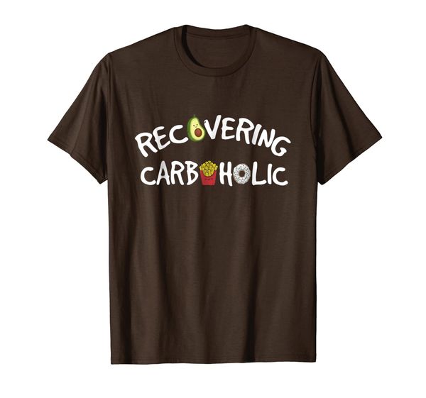 

recovering carboholic shirts - funny low-carb keto tshirt, White;black