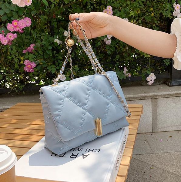 

2021 summer fashion rhombic messenger bag texture chain shoulder bags