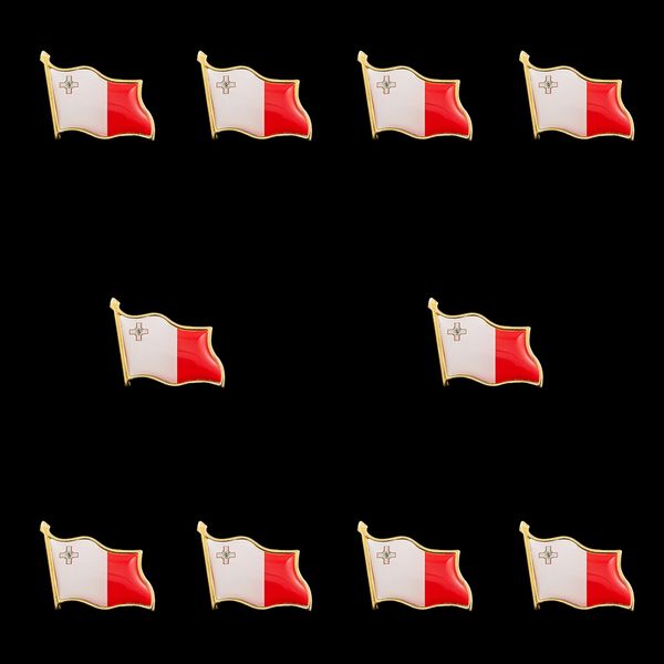 10 Stück/Set Malta Patriotismus Nationale wehende Flagge Anstecknadel Hut/Krawatte/Tack Sicherheitsnadeln