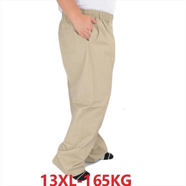 

summer large size 13xl women pants 12xl 8xl 10xl cotton stretch oversize home wear loose straight trousers 58 60 62, Black