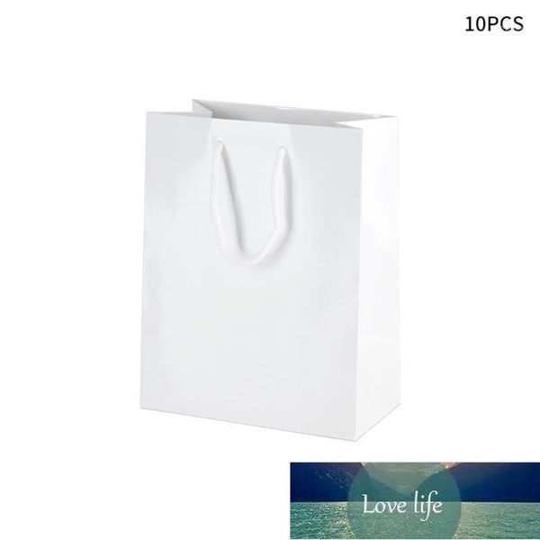 Confezione regalo 10 pezzi Cartone bianco Cosmetici Abiti da sposa Borsa per la spesa fatta a mano fai-da-te Compleanno Borsa Confezione con corda1 Prezzo di fabbrica design esperto Qualità