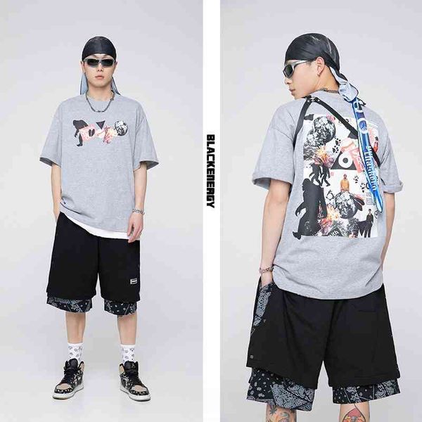 

brand summer cotton loose short sleeve t-shirt oversized men's fashion, White;black