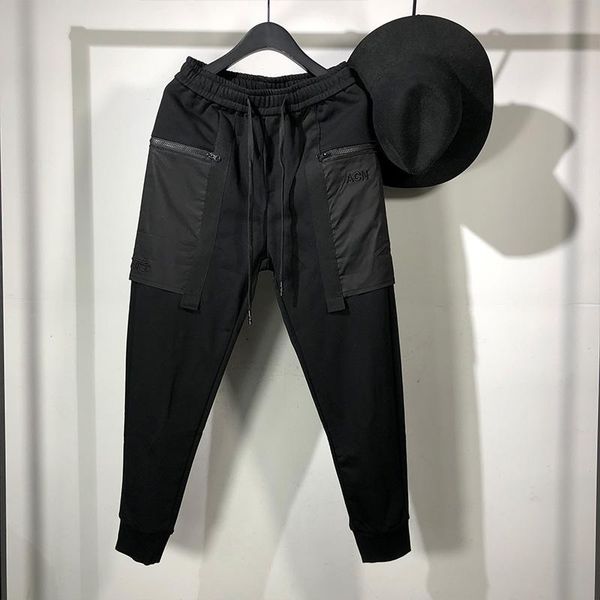 

men's pants seak men casual harem high street wear clothing hip hop sweatpants spring cross loose black