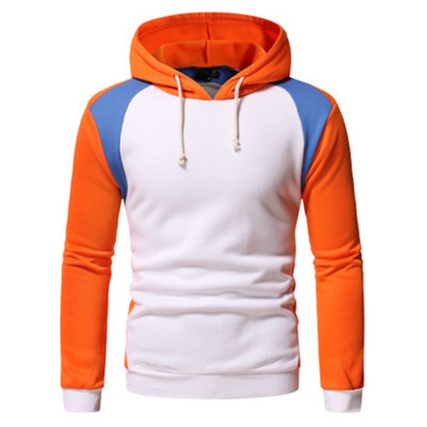 

mens contrasting long sleeve hoodies designer autumn drawstring loose hooded sweatshirts fashion trend spring male casual pullover, Black