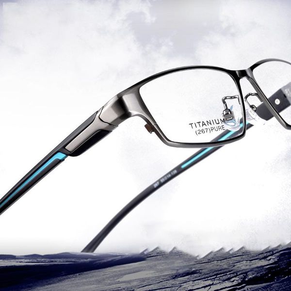 

fashion sunglasses frames vazrobe brand eyeglasses men titanium glasses male full rim spectacles for prescription ultralight myopia eyewear, Black