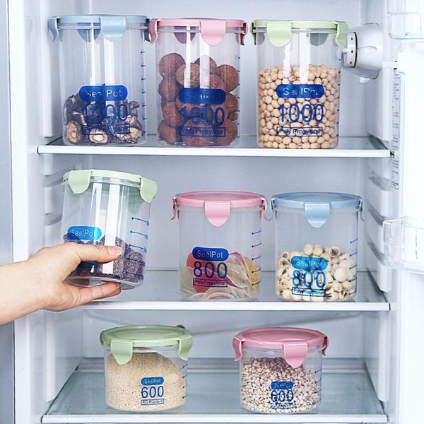 

storage bottles & jars 600/800/1000/1500 ml kitchen transparent airtight refrigerator organizer containers for grain box