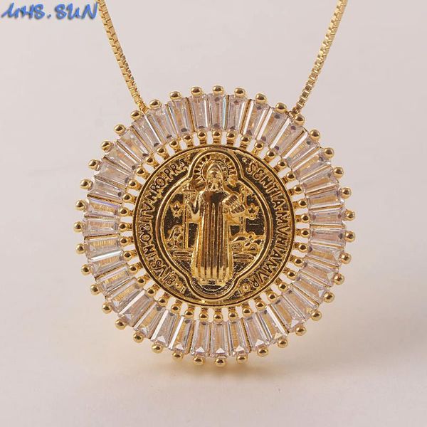 

pendant necklaces mhs.sun fashion women cubic zircon jewelry gold/silver color religion jesus necklace charm chain for party 1pc