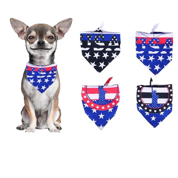 

dog apparel 1pcs july 4th bandana scarf small dogs cats puppy bibs star usa pattern for american independence day pet accessory