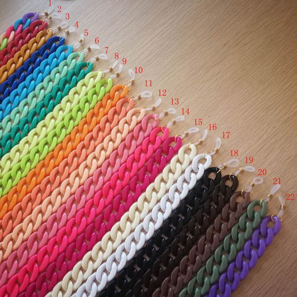 

simple acrylic eyeglass chain big plastic sunglasses chains fashion pure color neckline accessories multiple colors wholesale