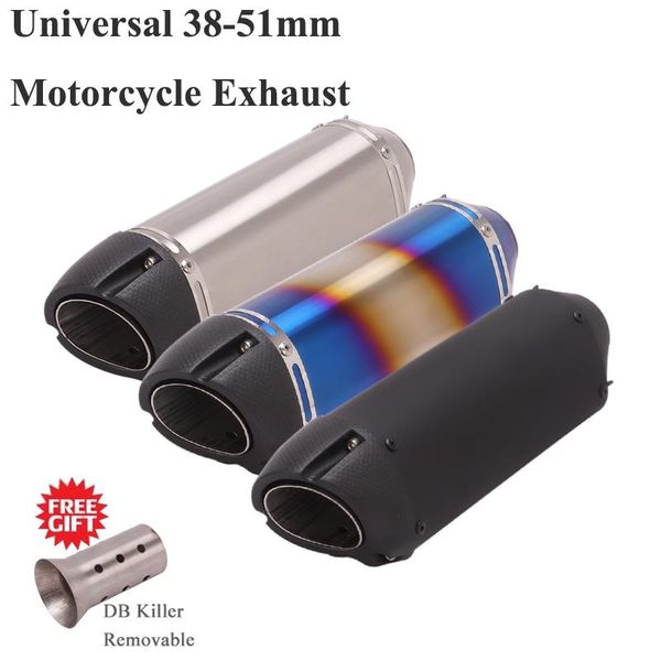 

universal 51mm motorcycle exhaust pipe escape modified muffler db killer for r15 ninja 250 cb500x 302s 502c mt-03 system