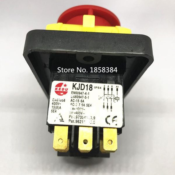 

7pins 15a 400v waterproof electromagnetic emergency push button switch for garden machine tools smart home control