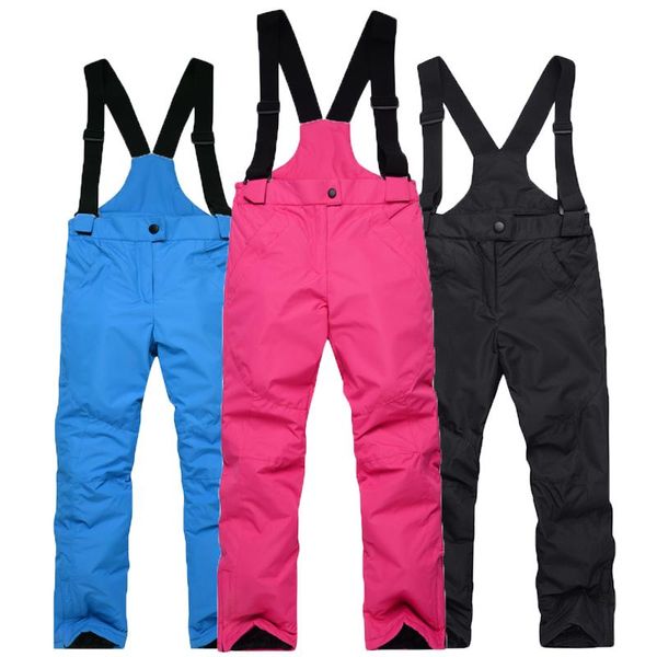 Skihose -35 Kinder-Schnee-Lätzchen-Anzug Outdoor-Snowboardhose Wasserdichte Thermo-Winter-Skihose für Mädchen und Jungen