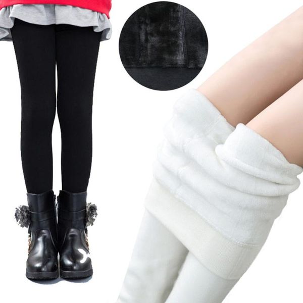 

trousers kids girls winter warm thick fleece leggings pants, Blue