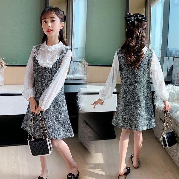 

girl's dresses kids for girls spring autumn teen baby clothing children long sleeve lace patchwork dress clothes 3-12 years, Red;yellow