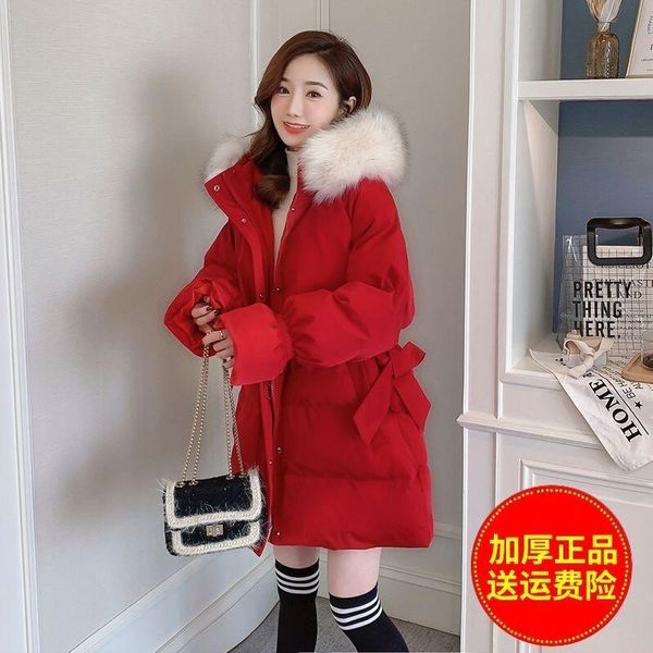 

women's down & parkas winter jacket women hooded jackets for 2021 lady midi long coat female fashion slim clothes jaqueta feminina hly1, Black