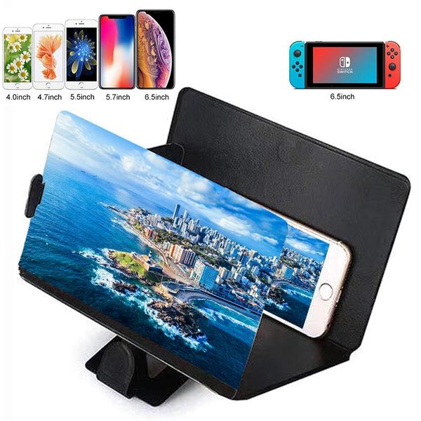 

universal 3d mobile phone screen magnifier folding magnifying video projector stand bracket deskholder for phones cell mounts & holders