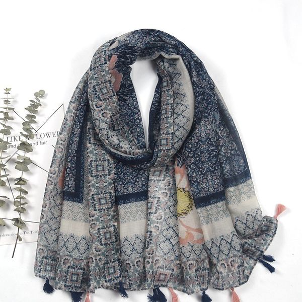 

2021 national style bali gauze sunscreen shawl summer thin silk women's seaside scarf beach towel, Blue;gray
