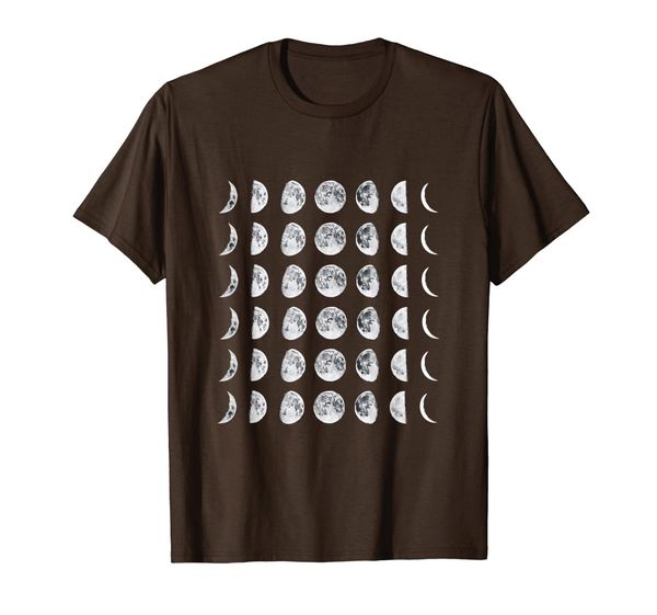 

phases of the moon phase cycle t-shirt, White;black