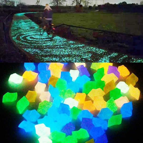 

garden decorations 300pcs/pack glow in the dark pebbles stones rocks luminous pebble for outdoor decor lawn yard aquarium walkway