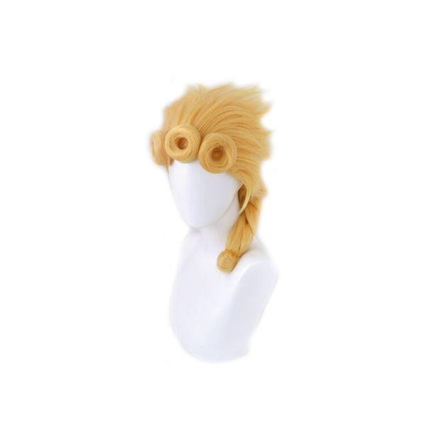 

jojo's bizarre adventure giorno giovanna golden wig cosplay styled synthetic hair jojo halloween role play, Black