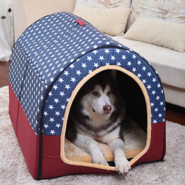 

kennels & pens universal in seasons, easy to disassemble and clean pet mat, foldable medium, large, star-shaped soft portable cat dog bed