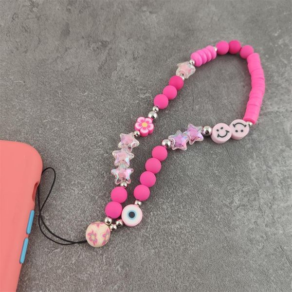 

necklaces pendants mobile phone straps vintage lanyard smile star strap wrist rope hanging neck for case, Silver