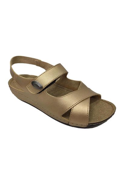 

women's gold jelli orthopedic leather sandals, Black